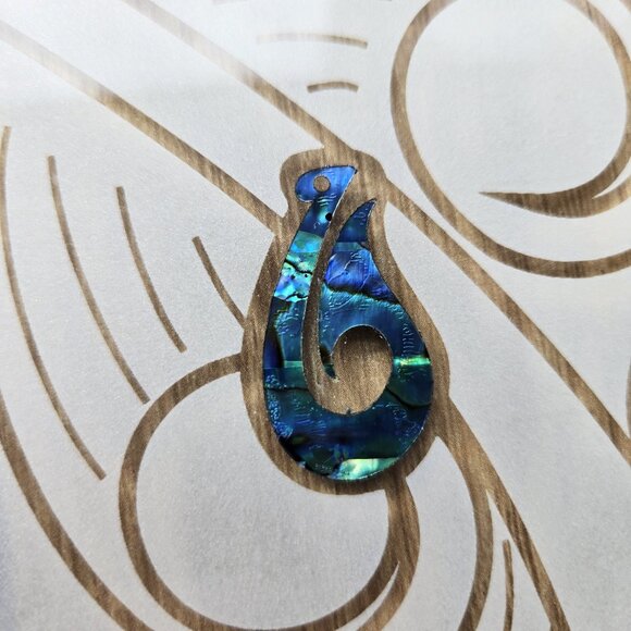 Frosted Glass Paua Shell New Zealand Coasters - Set of 4 - Picture 3 of 4